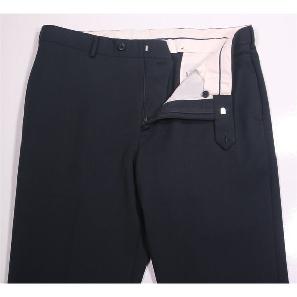 Brooks Brothers Madison Solid Black Flat Front Wool Dress Pants Trousers 36x26 - Picture 5 of 8